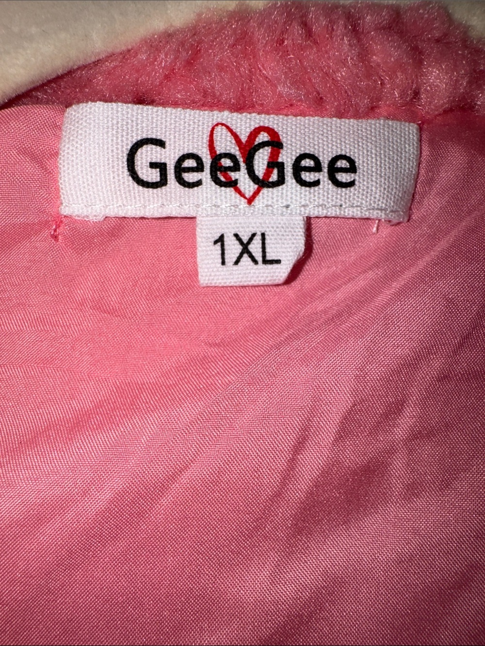 GeeGee Pink Faux-Shearling Toggle Jacket Sz 1XL - Picture 2 of 7